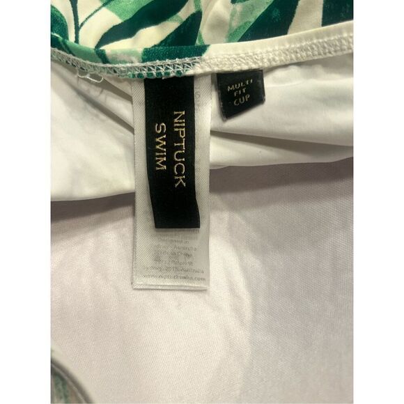 Nip Tuck Oasis Green Joanne Twist Front Women Green Leaf One Pc Swimsuit Sz 12 - Picture 6 of 6